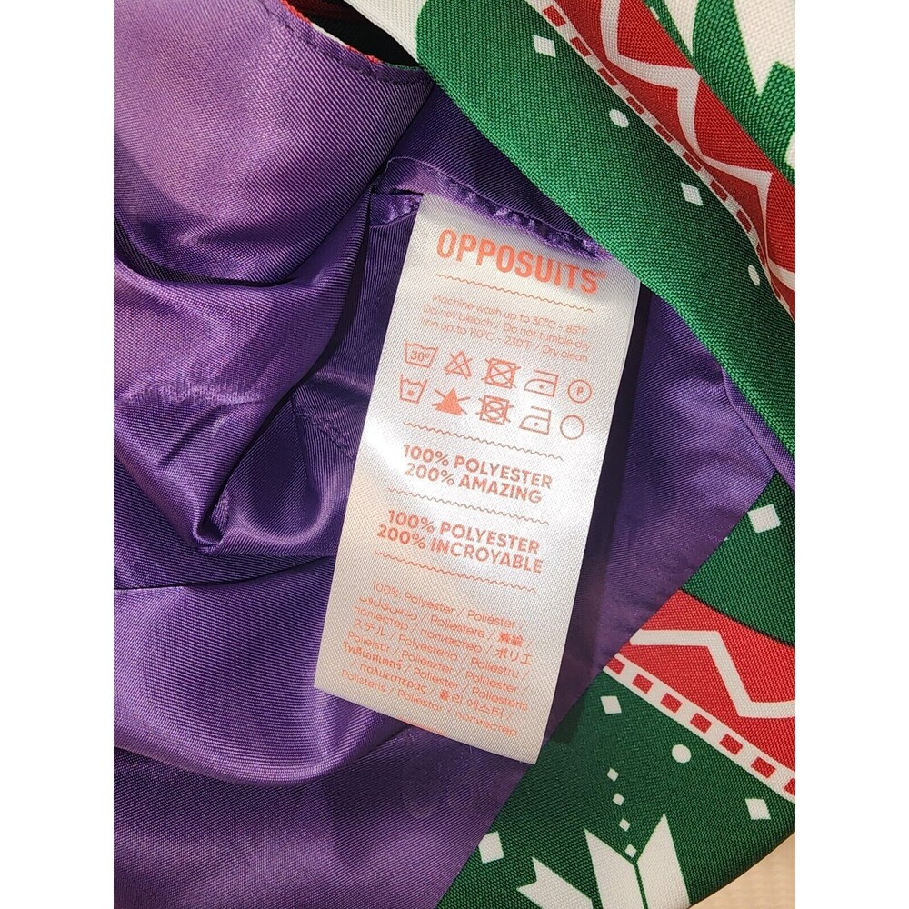 Opposuit Mens suit Size 36 Christmas Green Tree Holiday With Tie - Picture 12 of 16